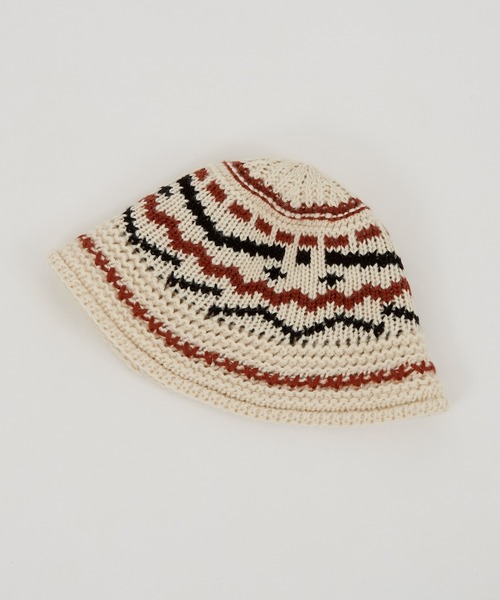 セール】総柄 ニット クラッシャーハット（ハット）｜improves（イン
