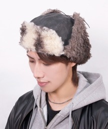 プードルファー合皮フライトキャップ