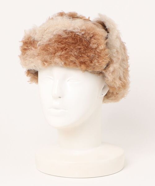 polcadot（ポルカドット）の「プードルファー合皮フライトキャップ（キャップ・レディース・チャコールグレー/ベージュ・FREE）」の7枚目の写真