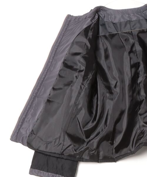 TOKYO SHIRTS(トウキョウシャツ)の「配色中綿ショートブルゾン レディース(ブルゾン・レディース・ブラック/オフホワイト・M/L)」の4枚目の写真