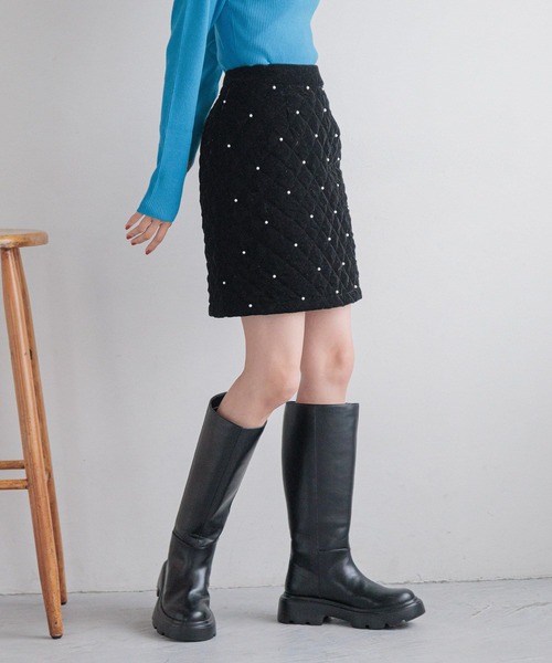 simbaさま専用 LOWRYS FARM スカート ビジューベロアミニSK 147609