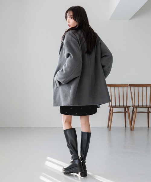 LOWRYS FARM（ローリーズファーム）の「ビジューベロアミニＳＫ 147609（スカート・レディース・グレー/ブラック系その他/ブラック・FREE）」の9枚目の写真