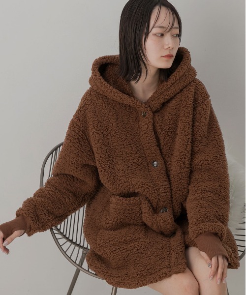 セール】着る毛布 ミドル丈フード付きルームウエア（ルームウェア