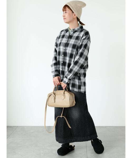 Lugnoncure（ルノンキュール）の「ネルチェックオーバーシャツ（シャツ/ブラウス・レディース・ネイビー/ブラック/ベージュ・F）」の9枚目の写真