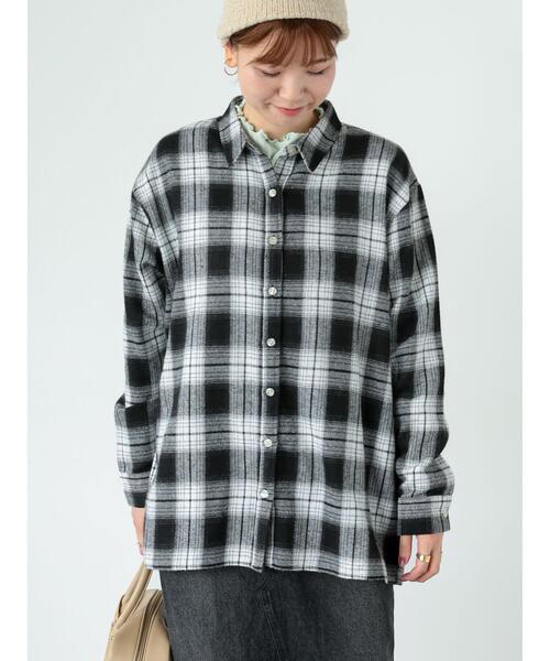 Lugnoncure（ルノンキュール）の「ネルチェックオーバーシャツ（シャツ/ブラウス・レディース・ネイビー/ブラック/ベージュ・F）」の10枚目の写真