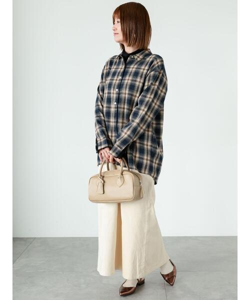 Lugnoncure（ルノンキュール）の「ネルチェックオーバーシャツ（シャツ/ブラウス・レディース・ネイビー/ブラック/ベージュ・F）」の12枚目の写真