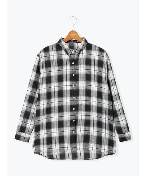 Lugnoncure（ルノンキュール）の「ネルチェックオーバーシャツ（シャツ/ブラウス・レディース・ネイビー/ブラック/ベージュ・F）」の16枚目の写真