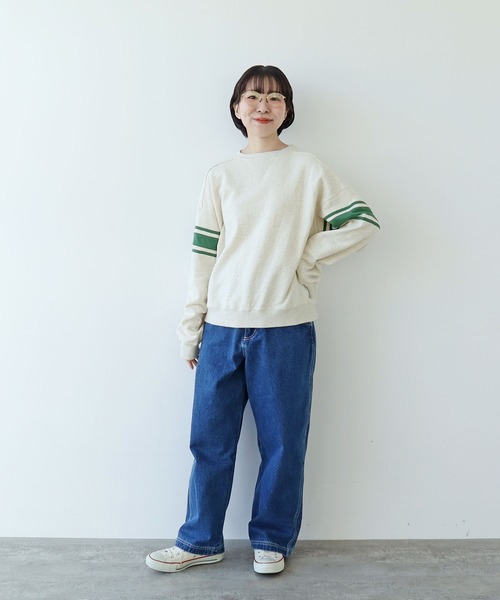 PAR ICI（パーリッシィ）の「アズマ裏毛 ラインスウェット（スウェット・レディース・オレンジ/ネイビー/オフホワイト・FREE）」の10枚目の写真