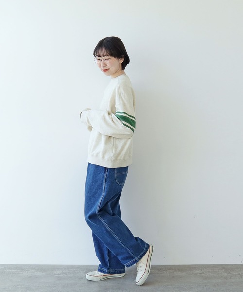 PAR ICI（パーリッシィ）の「アズマ裏毛 ラインスウェット（スウェット・レディース・オレンジ/ネイビー/オフホワイト・FREE）」の11枚目の写真