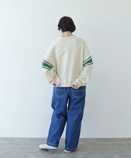 PAR ICI（パーリッシィ）の「アズマ裏毛 ラインスウェット（スウェット・レディース・オレンジ/ネイビー/オフホワイト・FREE）」の12枚目の写真