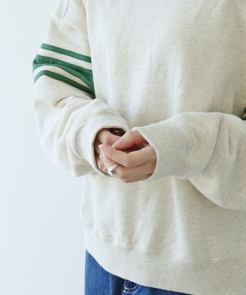 PAR ICI（パーリッシィ）の「アズマ裏毛 ラインスウェット（スウェット・レディース・オレンジ/ネイビー/オフホワイト・FREE）」の8枚目の写真