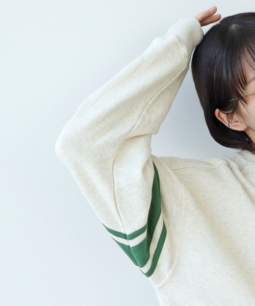 PAR ICI（パーリッシィ）の「アズマ裏毛 ラインスウェット（スウェット・レディース・オレンジ/ネイビー/オフホワイト・FREE）」の9枚目の写真