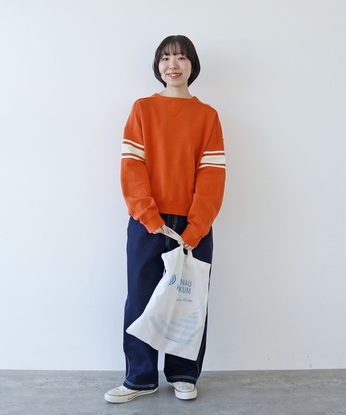 PAR ICI（パーリッシィ）の「アズマ裏毛 ラインスウェット（スウェット・レディース・オレンジ/ネイビー/オフホワイト・FREE）」の20枚目の写真