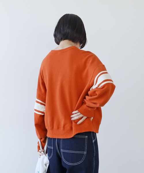 PAR ICI（パーリッシィ）の「アズマ裏毛 ラインスウェット（スウェット・レディース・オレンジ/ネイビー/オフホワイト・FREE）」の16枚目の写真