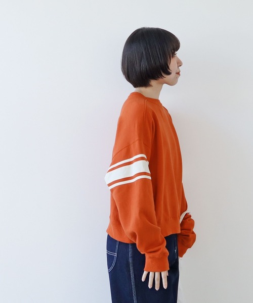 PAR ICI（パーリッシィ）の「アズマ裏毛 ラインスウェット（スウェット・レディース・オレンジ/ネイビー/オフホワイト・FREE）」の17枚目の写真