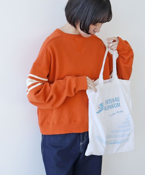 PAR ICI（パーリッシィ）の「アズマ裏毛 ラインスウェット（スウェット・レディース・オレンジ/ネイビー/オフホワイト・FREE）」の18枚目の写真