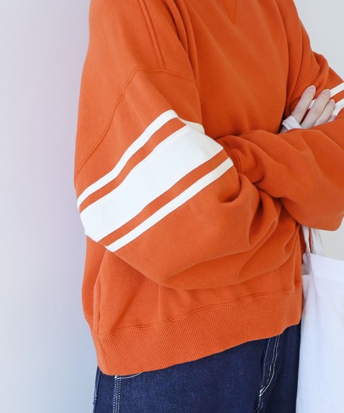 PAR ICI（パーリッシィ）の「アズマ裏毛 ラインスウェット（スウェット・レディース・オレンジ/ネイビー/オフホワイト・FREE）」の19枚目の写真