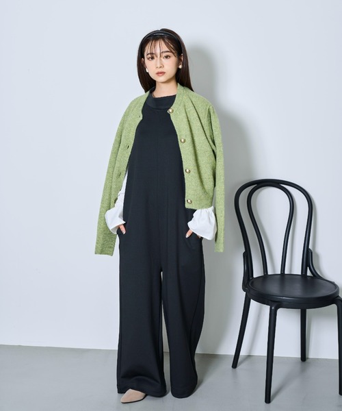tarin arin(タリンアリン)の「【150㎝前後の小柄さんサイズ】金ボタンメランジニットカーディガン(ニット/セーター・レディース・ライトグレー/グリーン/ブラウン・S/M)」の16枚目の写真