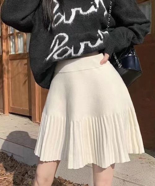 paravion（パラビオン）の「ニットプリーツスカート（スカート・レディース・グレー/ブラック/ホワイト・FREE）」の2枚目の写真