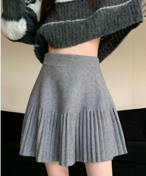paravion（パラビオン）の「ニットプリーツスカート（スカート・レディース・グレー/ブラック/ホワイト・FREE）」の10枚目の写真