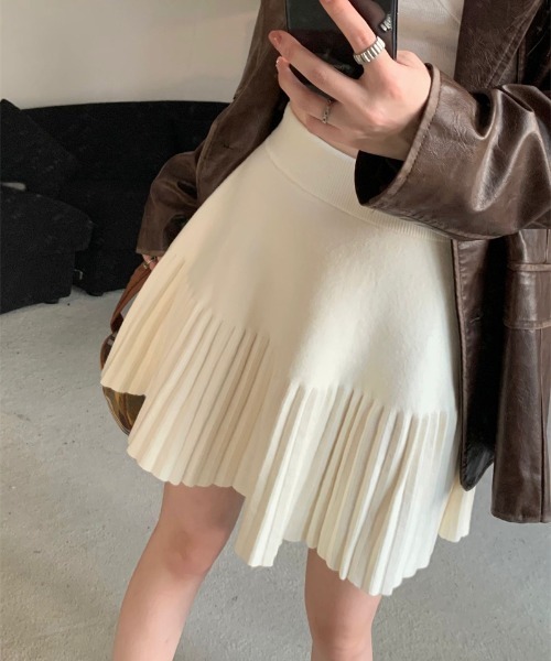 paravion（パラビオン）の「ニットプリーツスカート（スカート・レディース・グレー/ブラック/ホワイト・FREE）」の12枚目の写真