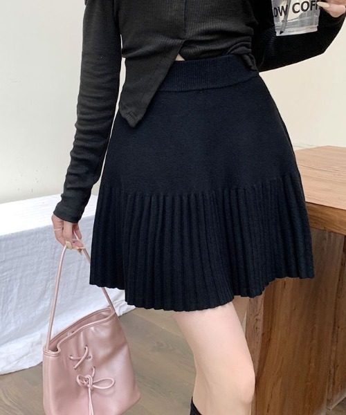 paravion（パラビオン）の「ニットプリーツスカート（スカート・レディース・グレー/ブラック/ホワイト・FREE）」の6枚目の写真