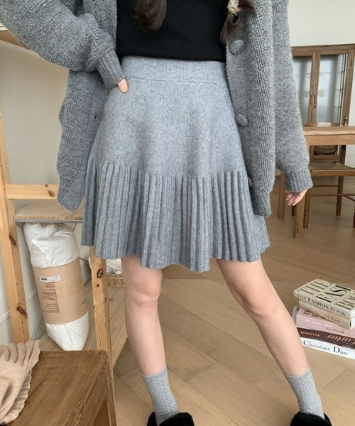 paravion（パラビオン）の「ニットプリーツスカート（スカート・レディース・グレー/ブラック/ホワイト・FREE）」の9枚目の写真