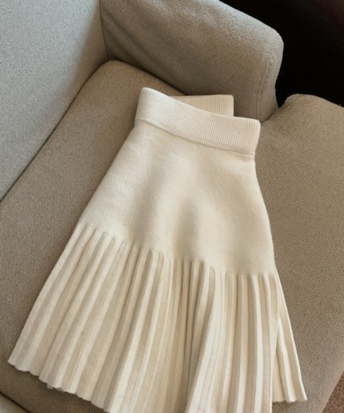 paravion（パラビオン）の「ニットプリーツスカート（スカート・レディース・グレー/ブラック/ホワイト・FREE）」の4枚目の写真