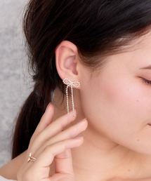 ダイヤレーンリボンピアス
