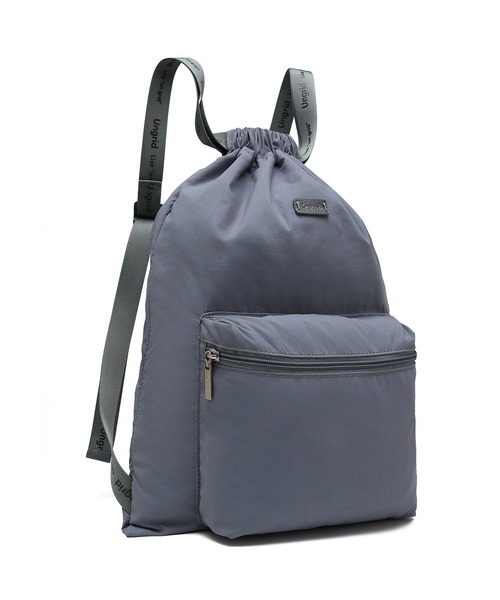Ungrid(アングリッド)の「【Ungrid/アングリッド】 ソフトナイロン ロゴテープナップザック(バックパック/リュック・レディース・ブラック/アイボリー/グレイッシュベージュ/ブルーグレー/ミント/ブラック×ホワイト/ホワイト×ブラック・FREE)」の9枚目の写真
