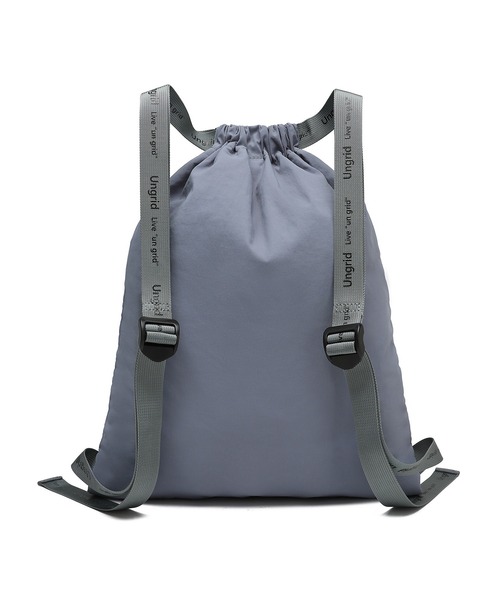 Ungrid(アングリッド)の「【Ungrid/アングリッド】 ソフトナイロン ロゴテープナップザック(バックパック/リュック・レディース・ブラック/アイボリー/グレイッシュベージュ/ブルーグレー/ミント/ブラック×ホワイト/ホワイト×ブラック・FREE)」の18枚目の写真