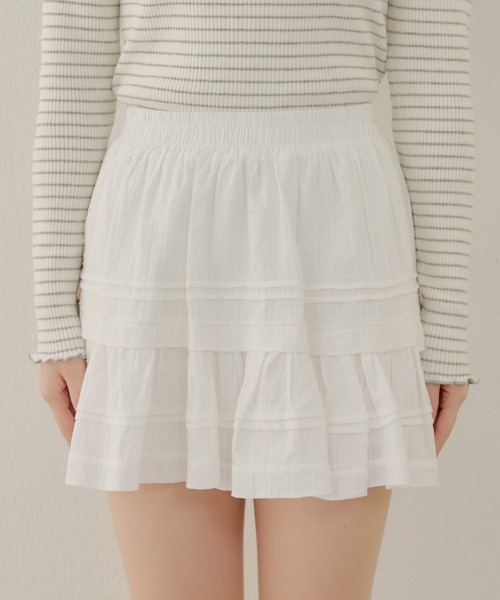 APPORTE PAR LES MARCHES（アポルテパーレマルシェ）の「フリルミニスカート（スカート・レディース・ブラック/オフホワイト・FREE）」の12枚目の写真