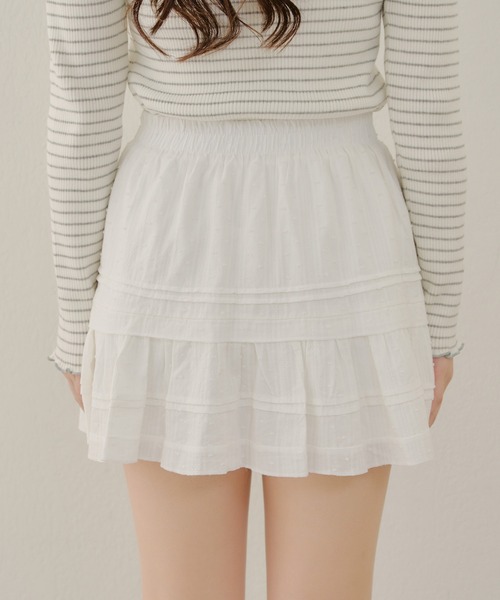 APPORTE PAR LES MARCHES（アポルテパーレマルシェ）の「フリルミニスカート（スカート・レディース・ブラック/オフホワイト・FREE）」の10枚目の写真