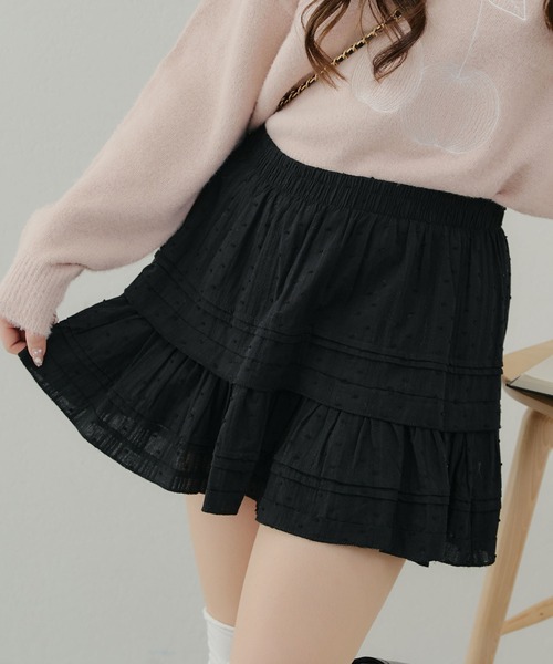 APPORTE PAR LES MARCHES（アポルテパーレマルシェ）の「フリルミニスカート（スカート・レディース・ブラック/オフホワイト・FREE）」の19枚目の写真