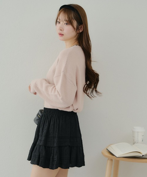 APPORTE PAR LES MARCHES（アポルテパーレマルシェ）の「フリルミニスカート（スカート・レディース・ブラック/オフホワイト・FREE）」の17枚目の写真