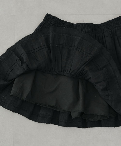 APPORTE PAR LES MARCHES（アポルテパーレマルシェ）の「フリルミニスカート（スカート・レディース・ブラック/オフホワイト・FREE）」の13枚目の写真