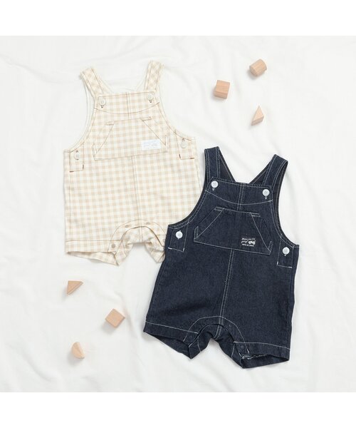 apres les cours（アプレレクール）の「ベビーサロペット（その他ベビーウェア・キッズ・ベージュ/インディゴブルー・70/80）」の5枚目の写真