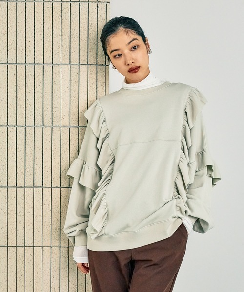 LEPSIM（レプシィム）の「フリルスウェットプルオーバー 150586