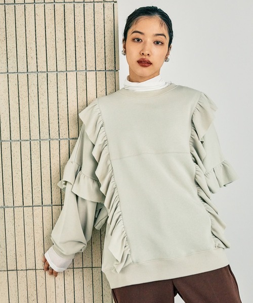 セール】フリルスウェットプルオーバー 150586(スウェット セール】フリルスウェットプルオーバー 150586(スウェット