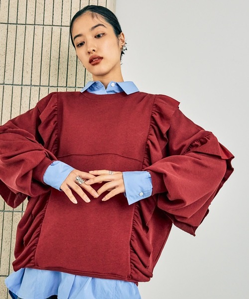 レオン様 セール】フリルスウェットプルオーバー 150586(スウェット