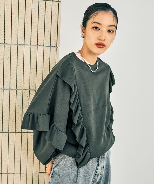 LEPSIM（レプシィム）の「フリルスウェットプルオーバー　150586（スウェット・レディース・グレー/レッド/ライトグレー・FREE）」の18枚目の写真