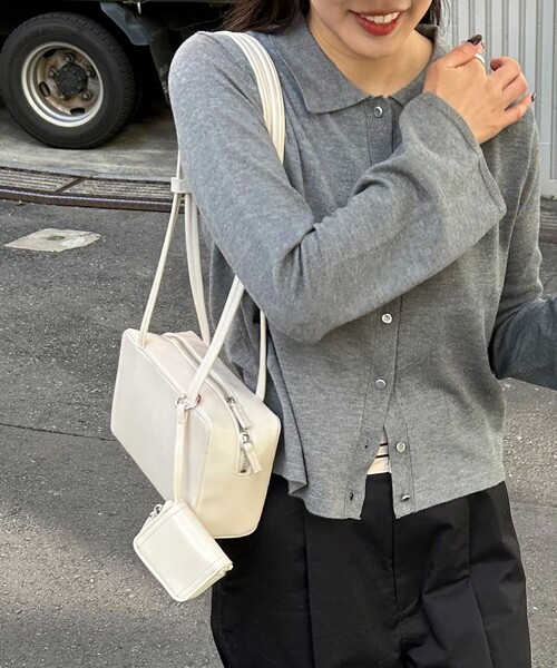 fredy emue（フレディエミュ）の「【haruセレクト】ロングハンドルポーチ付ボストンバッグ（ボストンバッグ・レディース・ブラック/グレイッシュブルー/アイボリー/ブラウン・FREE）」の10枚目の写真