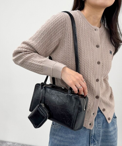 fredy emue（フレディエミュ）の「【haruセレクト】ロングハンドルポーチ付ボストンバッグ（ボストンバッグ・レディース・ブラック/グレイッシュブルー/アイボリー/ブラウン・FREE）」の14枚目の写真