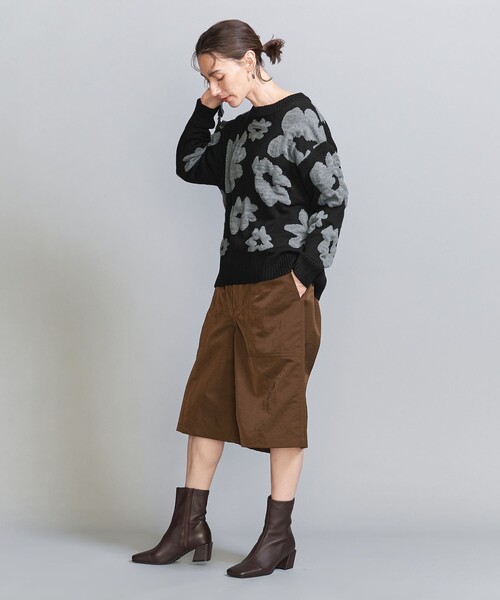 ユナイテッドアローズ フラワー ジャカード スウェット　グレー　一度のみ着用 フラワー ジャカード ロングスリーブ スウェット