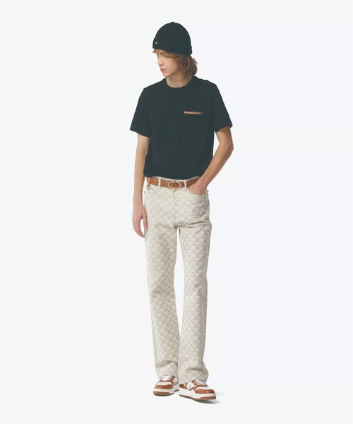 MCM(エムシーエム)の「シルケット ロゴ Tシャツ ジップポケット付き(Tシャツ/カットソー・メンズ・ブラウン/ブラック・MEDIUM/LARGE)」の5枚目の写真