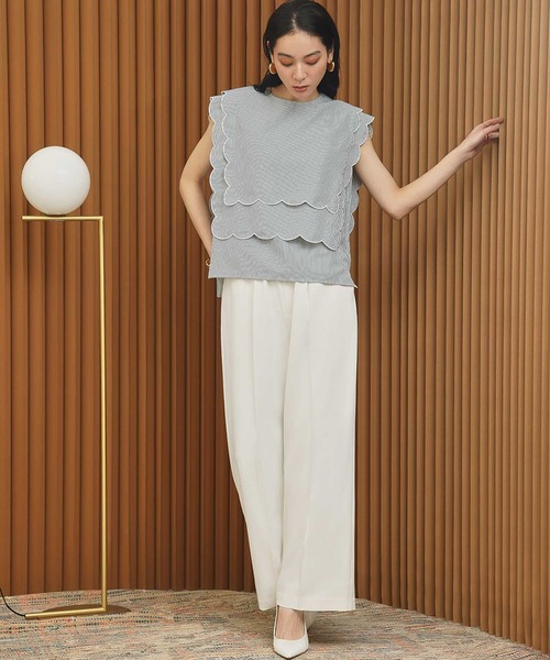 ELFRANK(エルフランク)の「《新色追加》ツイルタックワイドパンツ ウエストゴム(その他パンツ・レディース・ネイビー/ベージュ/モカ/ブラウン/グレー/ブラック/オフホワイト・FREE/S/M/L)」の9枚目の写真