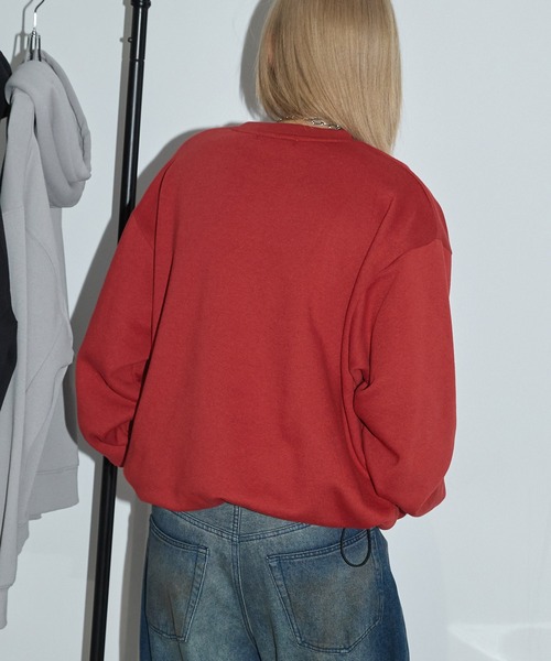 Anchor Smith（アンカー スミス）の「サークルロゴ刺繍ドローコードオーバーサイズスウェット（スウェット・レディース・杢グレー/ブラック/レッド/ダークブラウン/スミクロ・M/L）」の8枚目の写真