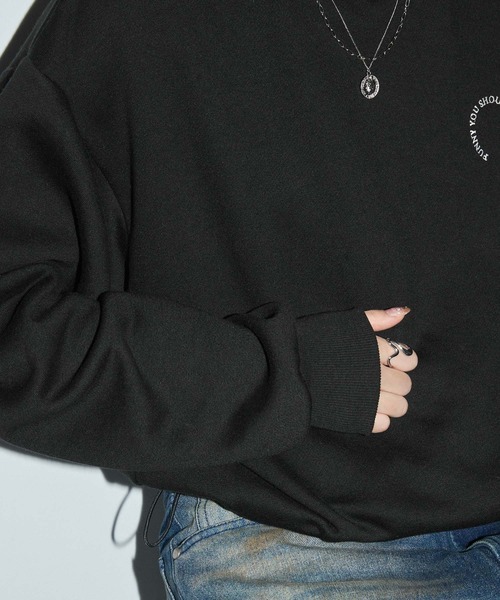 Anchor Smith（アンカー スミス）の「サークルロゴ刺繍ドローコードオーバーサイズスウェット（スウェット・レディース・杢グレー/ブラック/レッド/ダークブラウン/スミクロ・M/L）」の14枚目の写真