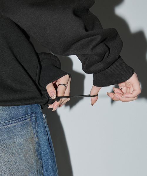 Anchor Smith（アンカー スミス）の「サークルロゴ刺繍ドローコードオーバーサイズスウェット（スウェット・レディース・杢グレー/ブラック/レッド/ダークブラウン/スミクロ・M/L）」の16枚目の写真