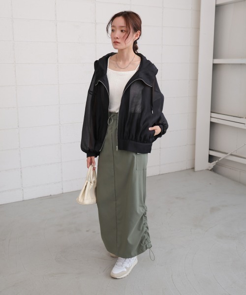 Bab（バブ）の「カーゴシャーリングスカート（スカート・レディース・カーキ/ベージュ/ブラック/グレー・M）」の17枚目の写真